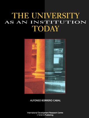 cover image of The University as an Institution Today